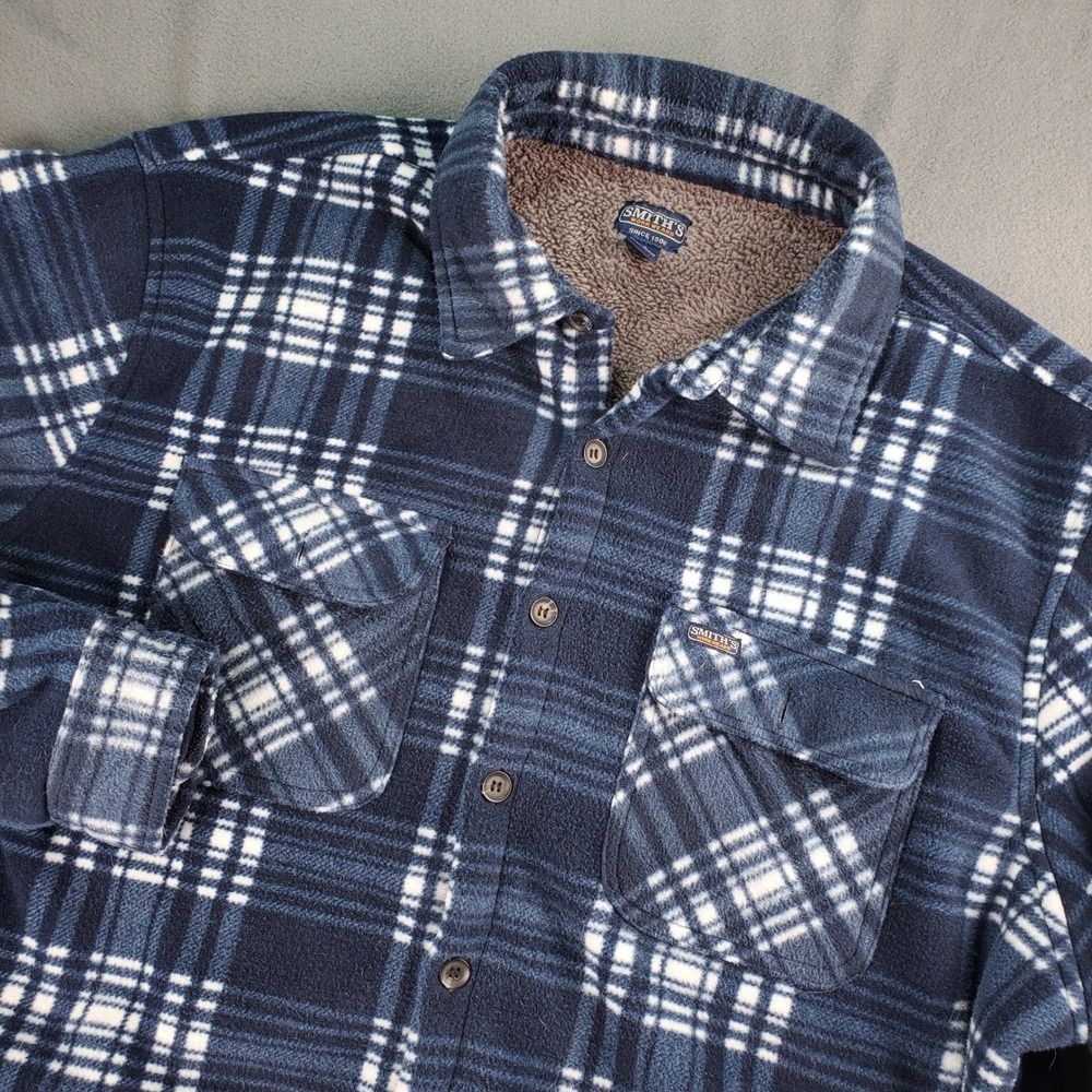 Smith's workwear 2XL Mens Plaid Fleece Sherpa Lined Shirt Button,‎ Long Sleeve